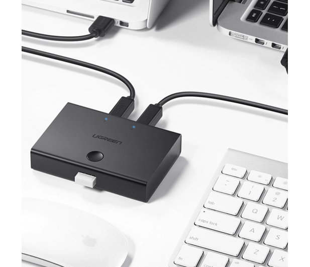 UGREEN Switch przełącznik KVM USB 2x1 30345 USB 2.0 czarny - 1501535 - zdjęcie 3